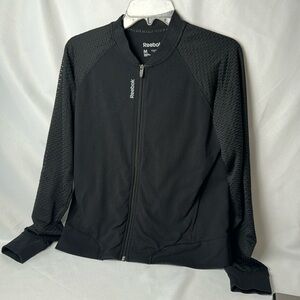Reebok black zipper down light jacket Medium women’s